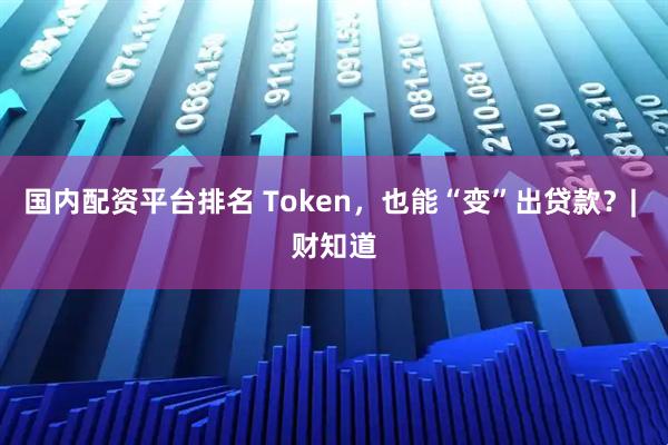 国内配资平台排名 Token，也能“变”出贷款？| 财知道
